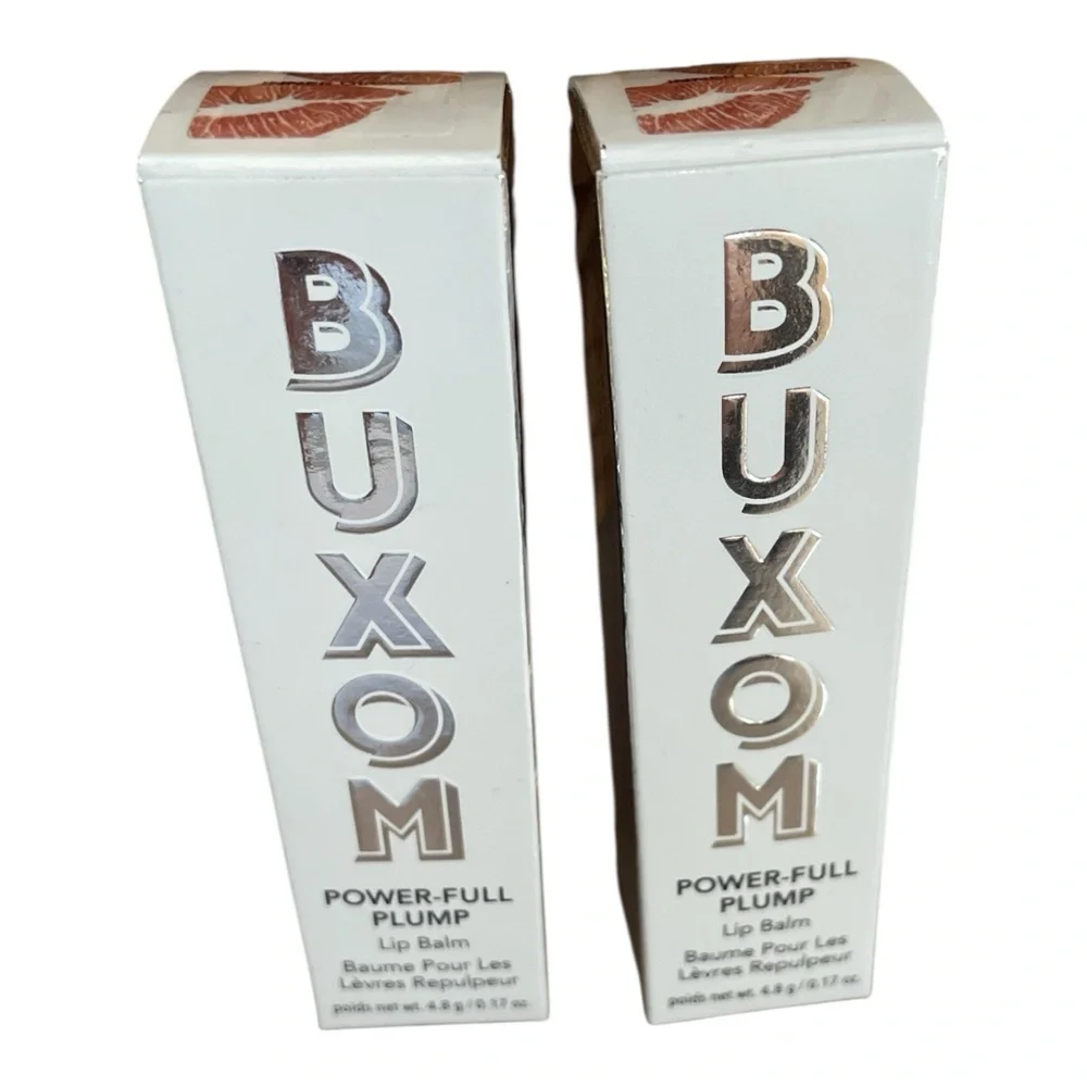 BUXOM Power-Full Plumping Tinted Lip Balm-Hydrating Peptide-Inner Glow-Set of 2